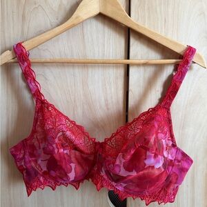 Lise Charmel floral & Red Lace Bra